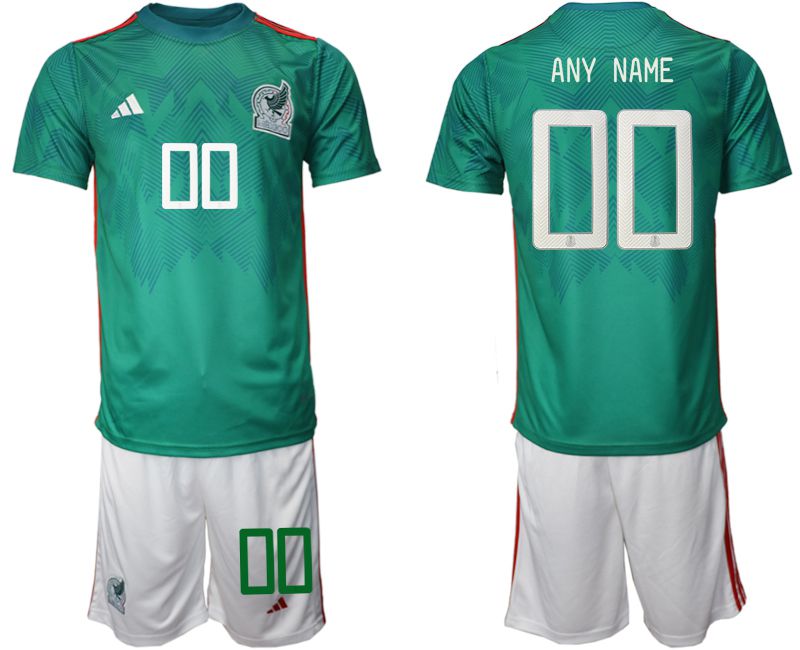 Men 2022 World Cup National Team Mexico home green customized Soccer Jersey